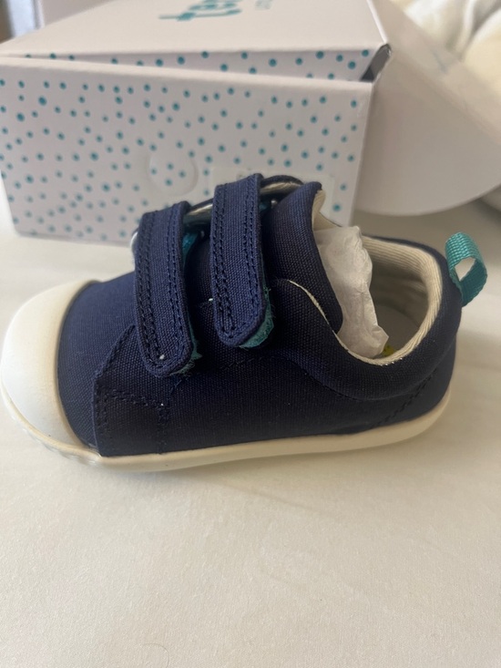 Ten Little Other - Carter's Navy Canvas Baby Sneaker with Teal Pull Tab